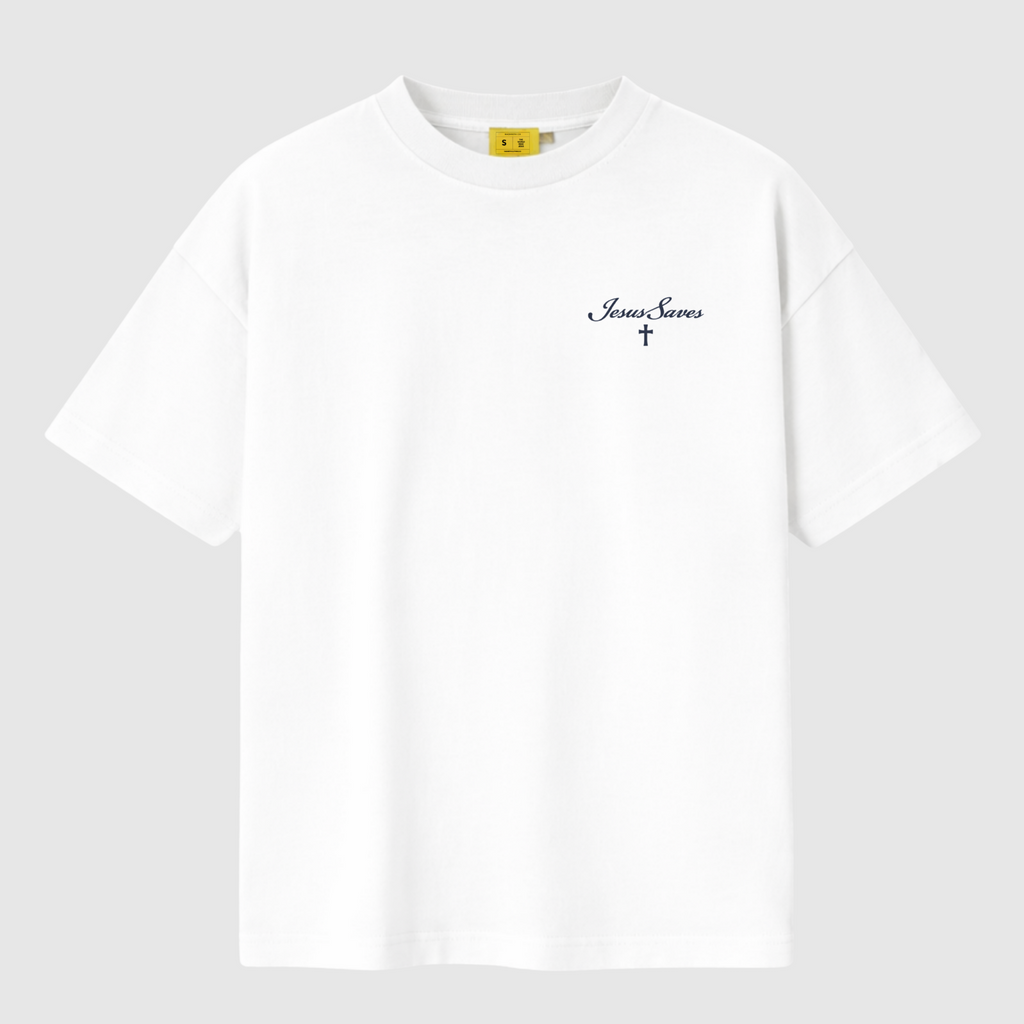 JESUS SAVES T-SHIRT – WHITE