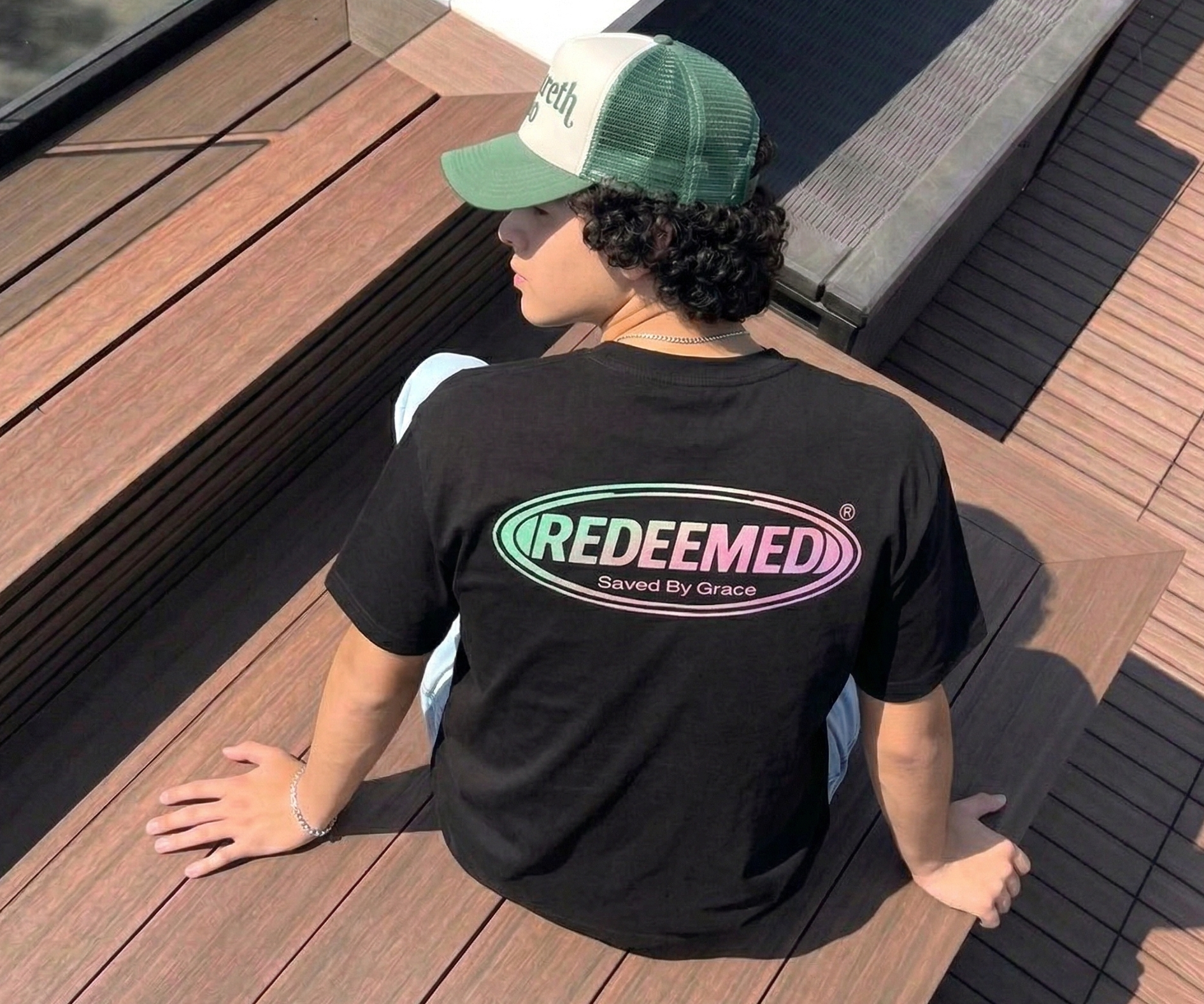 REDEEMED – Saved by Grace Tee (Black)