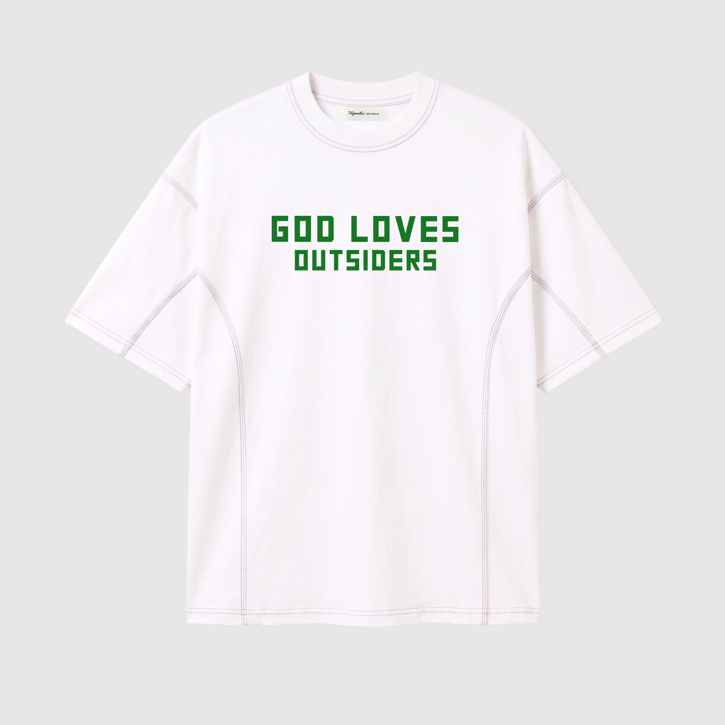 God Loves Outsiders Oversized Tee