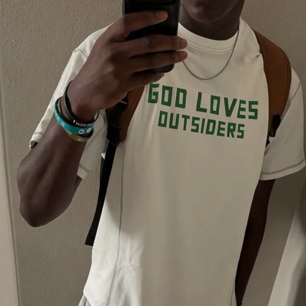 God Loves Outsiders Oversized Tee